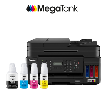 Canon PIXMA MegaTank G7070 A4 Ink Tank Colour Multifunction Printer | 13.0 IPM (black) / 6.8 IPM (Colour) | USB 2.0, Ethernet, Wireless or Wi-Fi | Print, Copy, Scan, Fax and ADF | 1 Year Printer