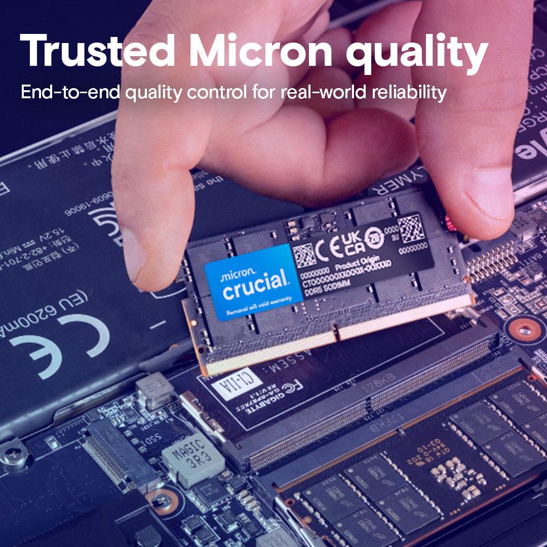 Crucial 16GB kit (2x8 GB) DDR5 RAM 5600MHz Laptop Memory, CT2K8G56C46S5, 10 Year Warranty thumbnail 3