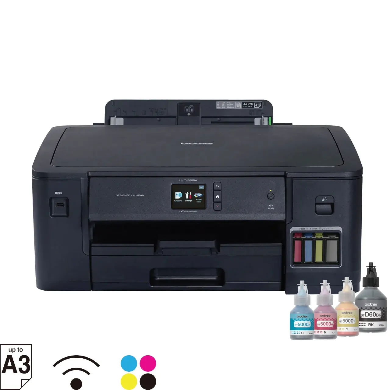 Brother HL-T4000DW A3 Inkjet Multifunction Printer | 22 ipm (Black)/ 20 ipm (Colour) |  128 MB | USB 2.0 | Ethernet | Wireless or Wi-Fi | Automatic Duplex | 1 Year Warranty  thumbnail 2