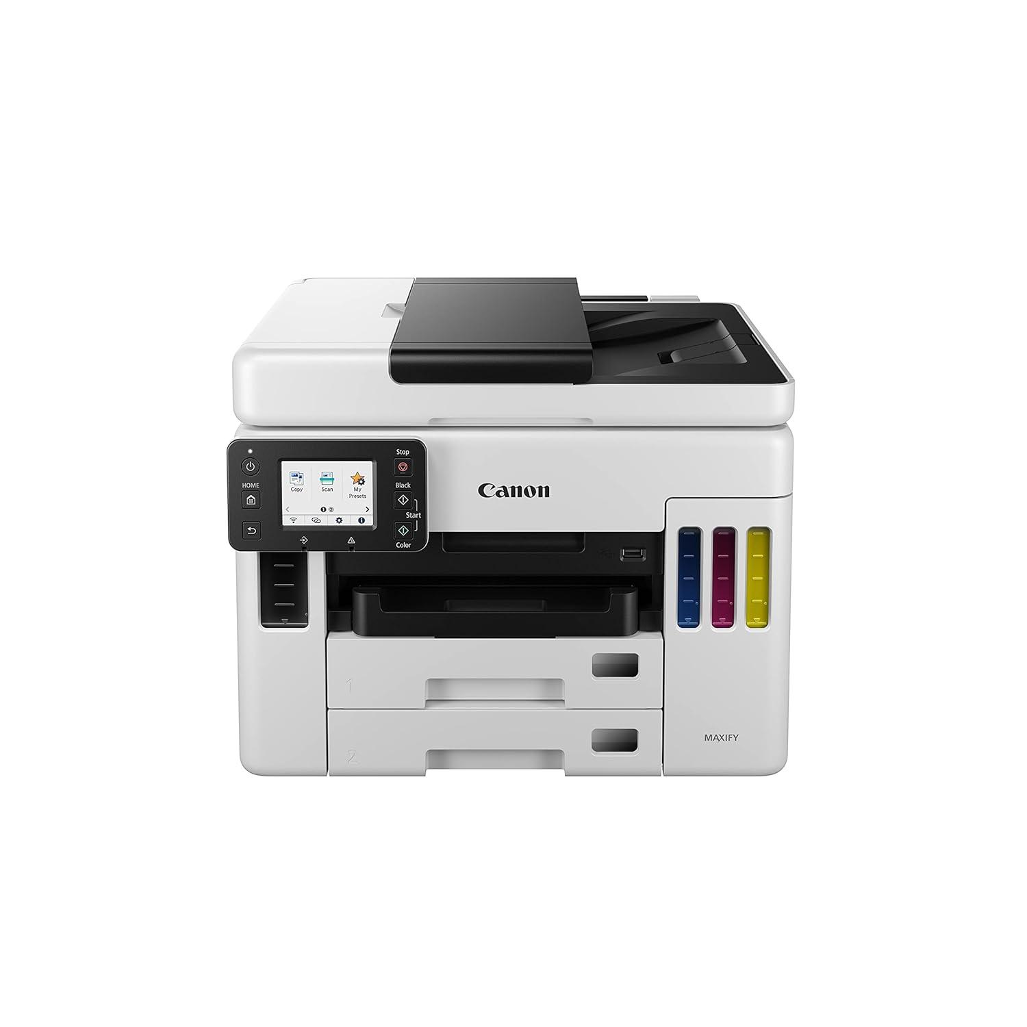 Canon MAXIFY MegaTank GX7070 A4 Ink Tank Colour Multifunction Printer | 24.0 IPM (Black) / 15.5 IPM (Colour) | USB 2.0, Ethernet | Wireless or Wi-Fi | Print, Scan, Copy, Fax | 2 years Standard Warranty
