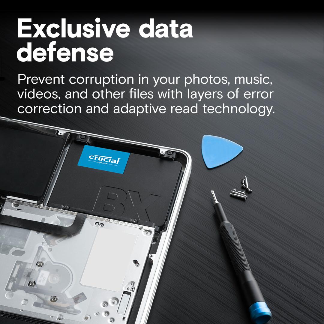Crucial BX500 500GB 3D NAND SATA 2.5-inch, Read and Write speeds up to SSD 540 & 500 MBps, 3 Year Warranty thumbnail 4