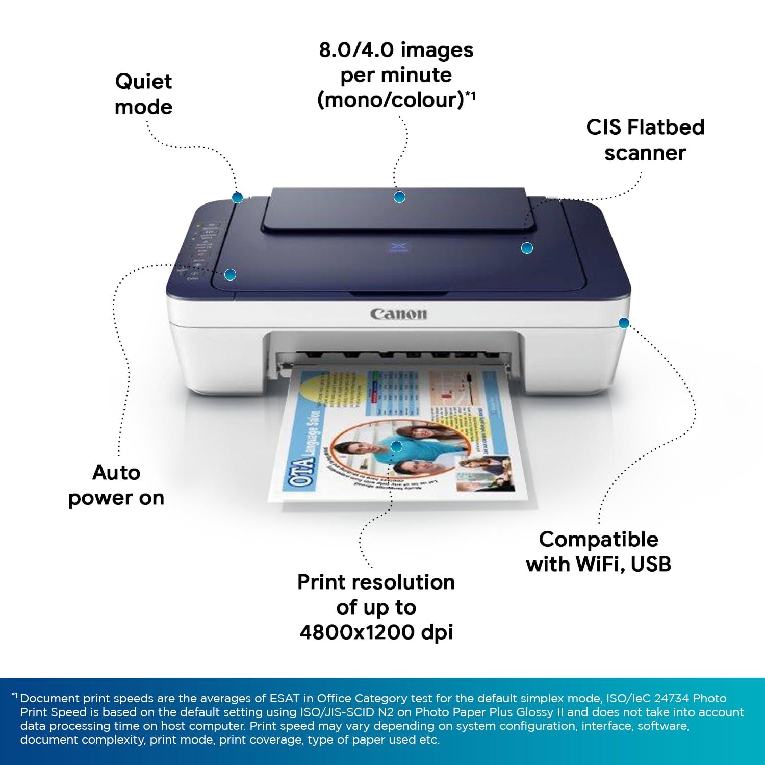 Canon PIXMA E477 A4 Inkjet Colour Multifunction Printer | 8.0 IPM (Black) / 4.0 IPM (Colour) | USB 2.0, Wireless or Wi-Fi | Print, Scan, Copy | 1 Year Warranty thumbnail 5