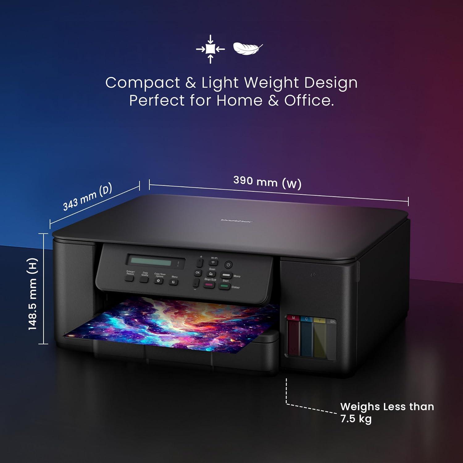 Brother DCP-T535DW A4 Ink Tank Colour Multifunction Printer| 16 ipm (Black)/ 9 ipm (Colour) | 128 MB | Print, Scan & Copy | USB 2.0, Wireless or WiFi | Automatic Duplex | Free Installation | 1 Year Warranty thumbnail 4