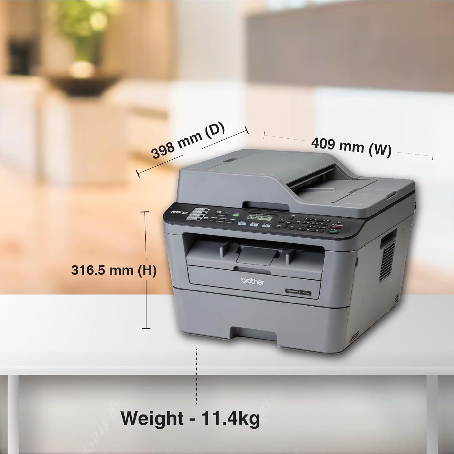 Brother MFC L2701DW A4 Laserjet All in One Printer | 30 PPM | 32 MB | USB 2.0 | Ethernet | Wireless of Wi-Fi | Print | Copy | ADF Scan | Fax |  Automatic Duplex | 2 in 1 ID Copy Button | 2-line LCD Display | 1 Year Warranty thumbnail 4