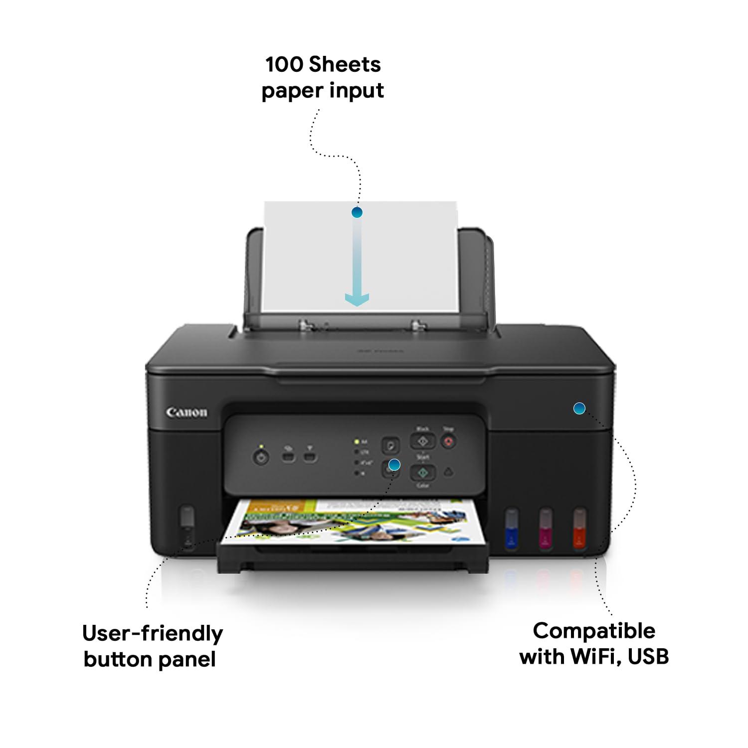 Canon PIXMA MegaTank G3730 A4 Ink Tank Colour Multifunction Printer | 11 / 6 IPM  (Black / Colour) | USB 2.0, Wireless or Wi-Fi | Print, Scan, Copy | 2 Years Warranty thumbnail 4