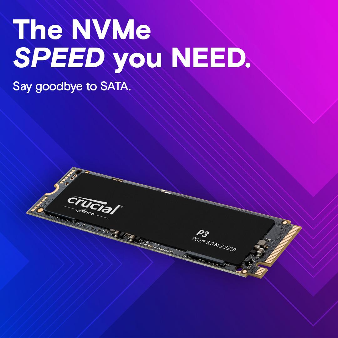 Crucial P3 500GB PCIe M.2 2280 SSD, Read and Write speeds up to 3500 & 1900MB/s, 5 Year Warranty thumbnail 4