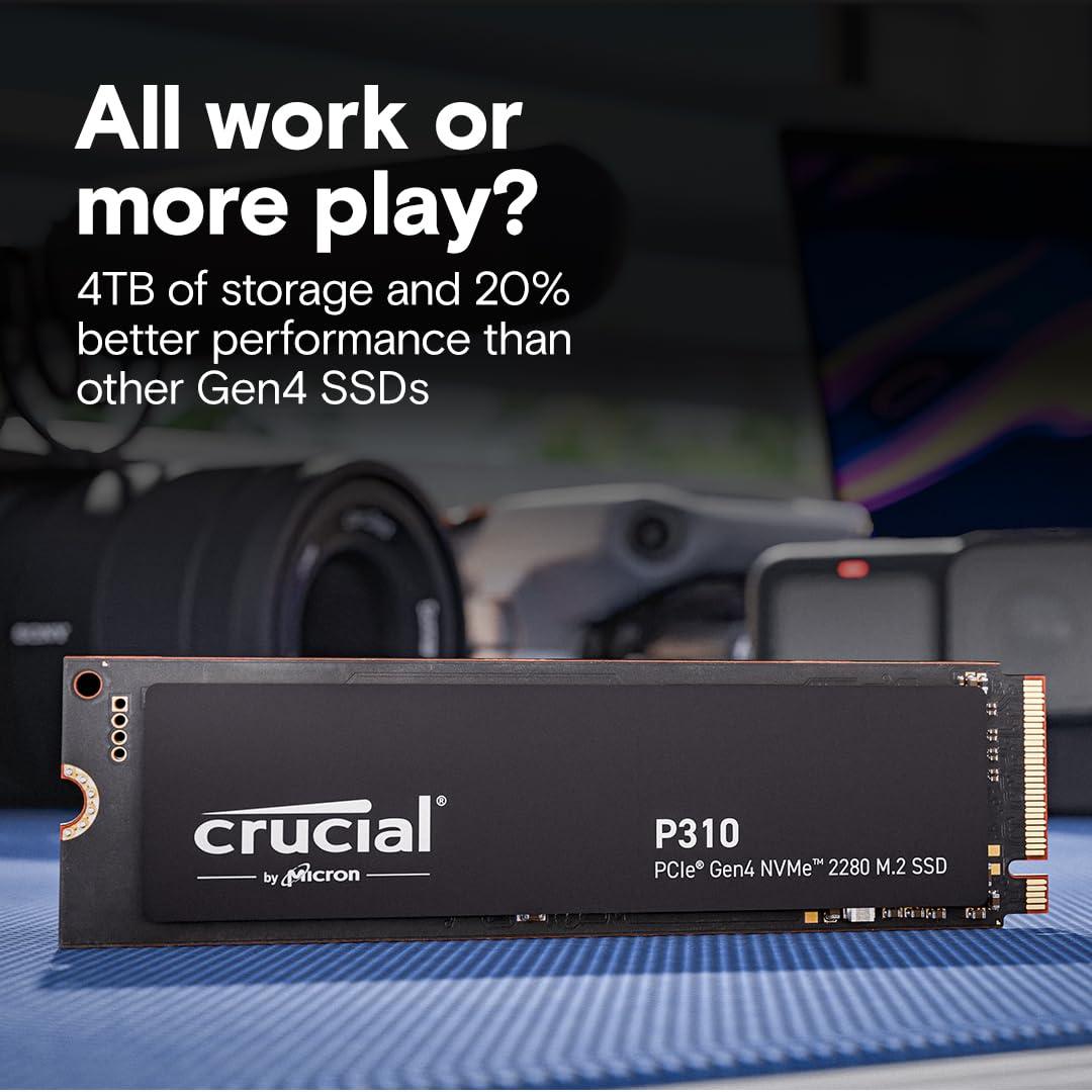 Crucial P310 1TB PCIe Gen4 NVMe 2280 M.2 SSD, Read and Write speeds up to 7100 & 6000 MB/s, 5 Year Warranty thumbnail 3
