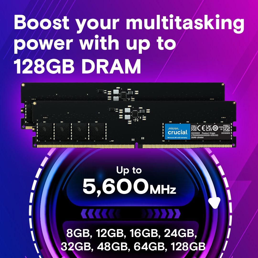 Crucial 8GB DDR5 RAM 5600MHz Desktop RAM / Memory, CT8G56C46U5, 10 Year Warranty thumbnail 4