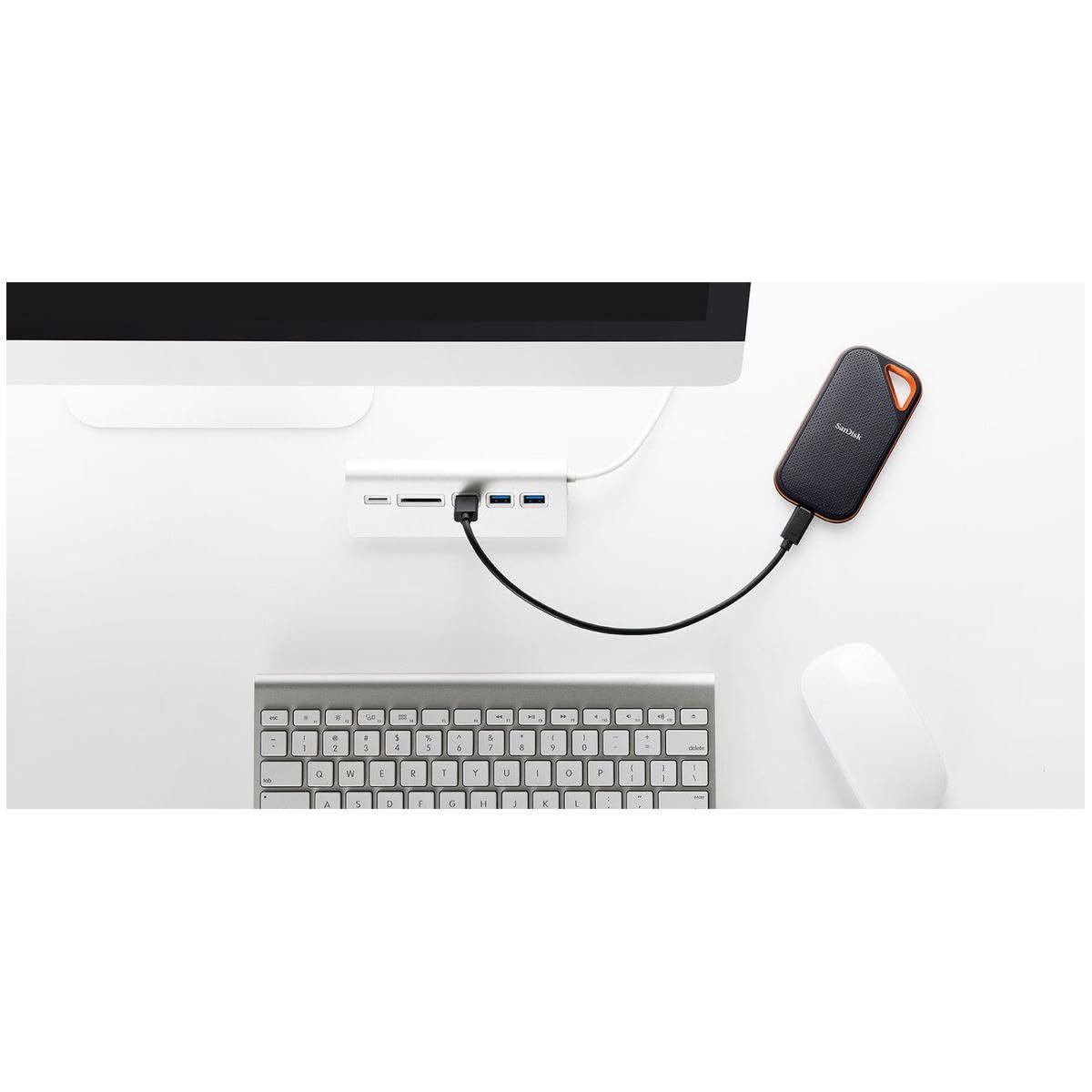 SanDisk Extreme PRO Portable SSD 2TB, Sequential speed: Up to 2000 MB/s, IP65 water and dust resistance, USB 3.2 Gen 2, Rugged SSD with Upto 2 Meter Drop Protection, Type-C to Type-A Cable, PC & Mac Compatible, 5 Year Warranty thumbnail 2