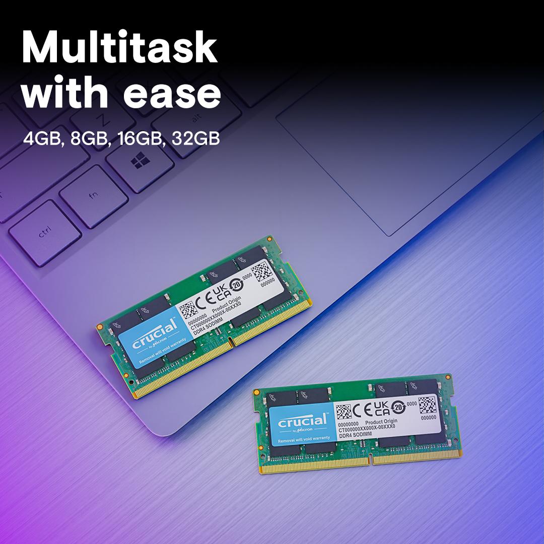 Crucial 32GB Kit (2x16GB) DDR4 RAM 3200MHz Laptop Memory, CT2K16G4SFRA32A, 10 Year Warranty thumbnail 2