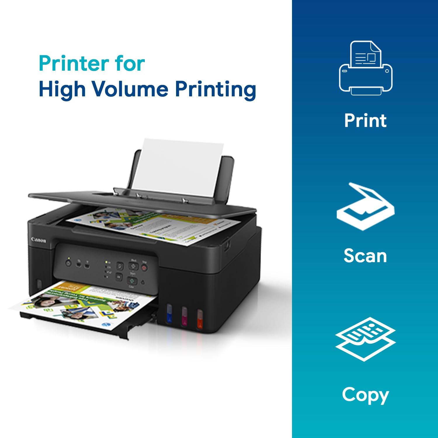 Canon PIXMA MegaTank G3730 A4 Ink Tank Colour Multifunction Printer | 11 / 6 IPM  (Black / Colour) | USB 2.0, Wireless or Wi-Fi | Print, Scan, Copy | 2 Years Warranty thumbnail 3