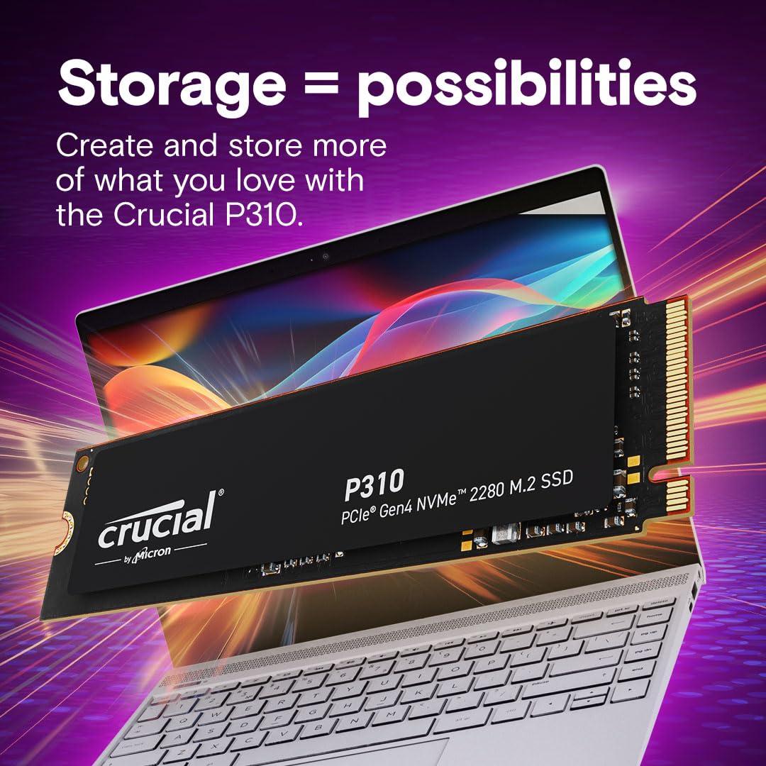 Crucial P310 2TB PCIe Gen4 NVMe 2280 M.2 SSD, Read and Write speeds up to 7100 & 6000 MB/s, 5 Year Warranty thumbnail 5