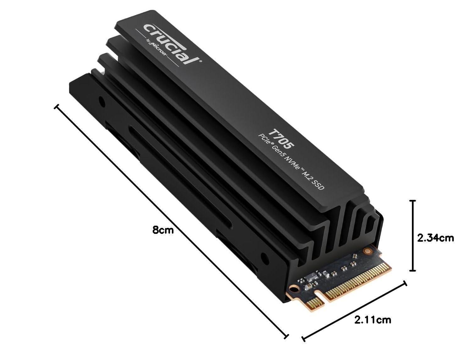 Crucial T705 4TB PCIe 5.0 NVMe M.2 SSD with limited edition white heatsink, Read and Write speeds up to 14100 & 12600MB/s, 5 Year Warranty thumbnail 6