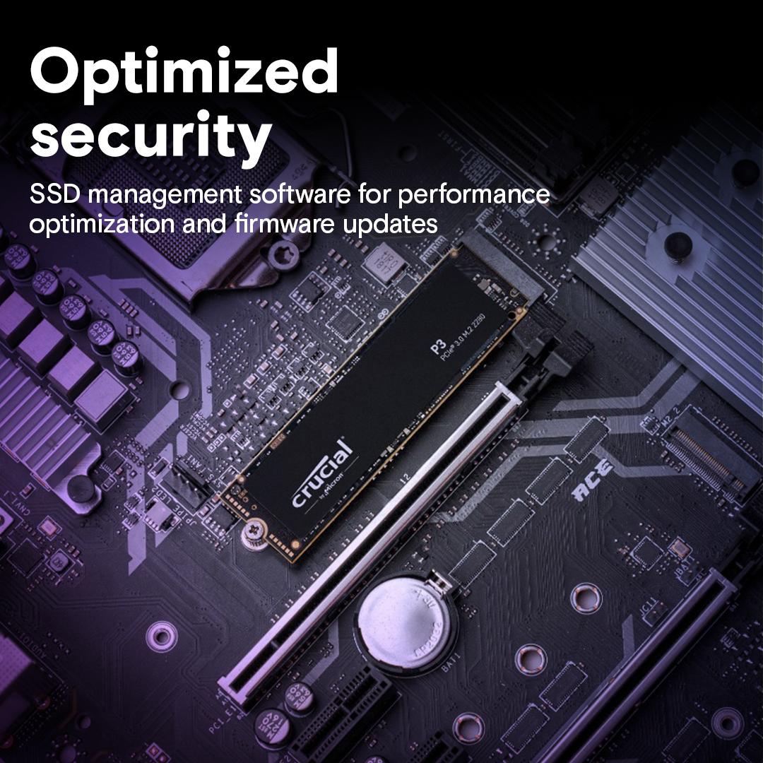 Crucial P3 500GB PCIe M.2 2280 SSD, Read and Write speeds up to 3500 & 1900MB/s, 5 Year Warranty thumbnail 3