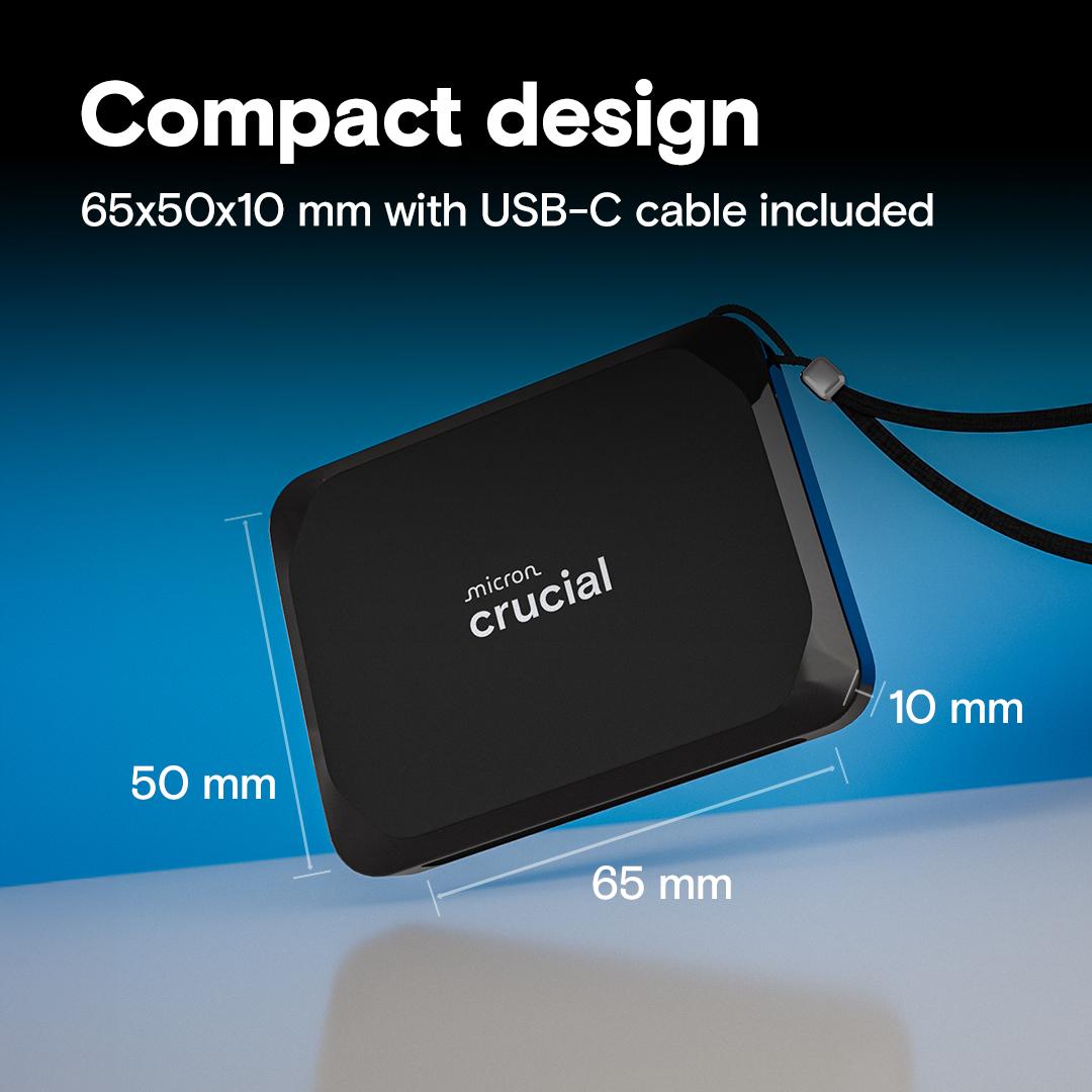 Crucial X9 4TB Portable SSD, Read speeds up to 1050 MBps, External Hard Disk, 3 Year Warranty thumbnail 4