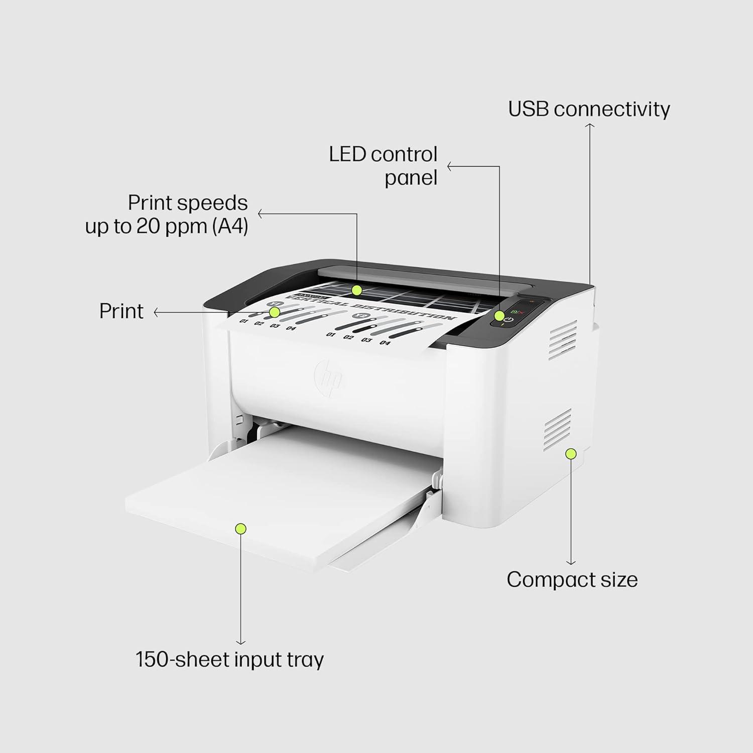 HP Laser 1008a | 20 PPM | 64 MB | USB 2.0 | Singal Function A4 Printer | 1 Year Warranty thumbnail 3