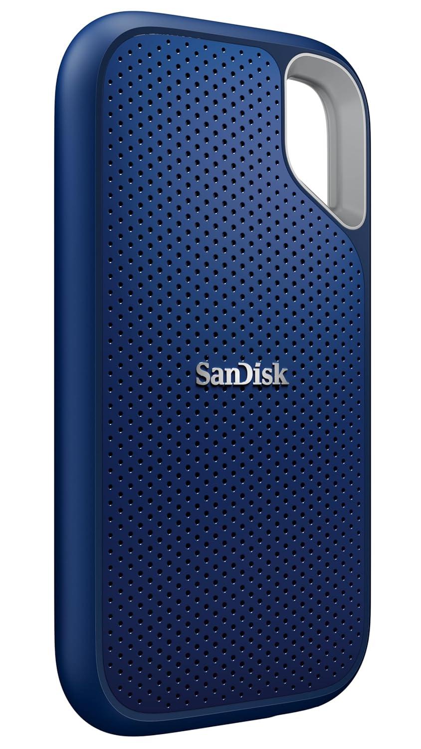 SanDisk Extreme Portable SSD - 1TB (Blue), Read & Write Speed up to 1050 & 1000 MB/s, Up to three meter drop protection and IP65 water and dust resistance, USB 3.2 Gen 2, 5 Year Warranty