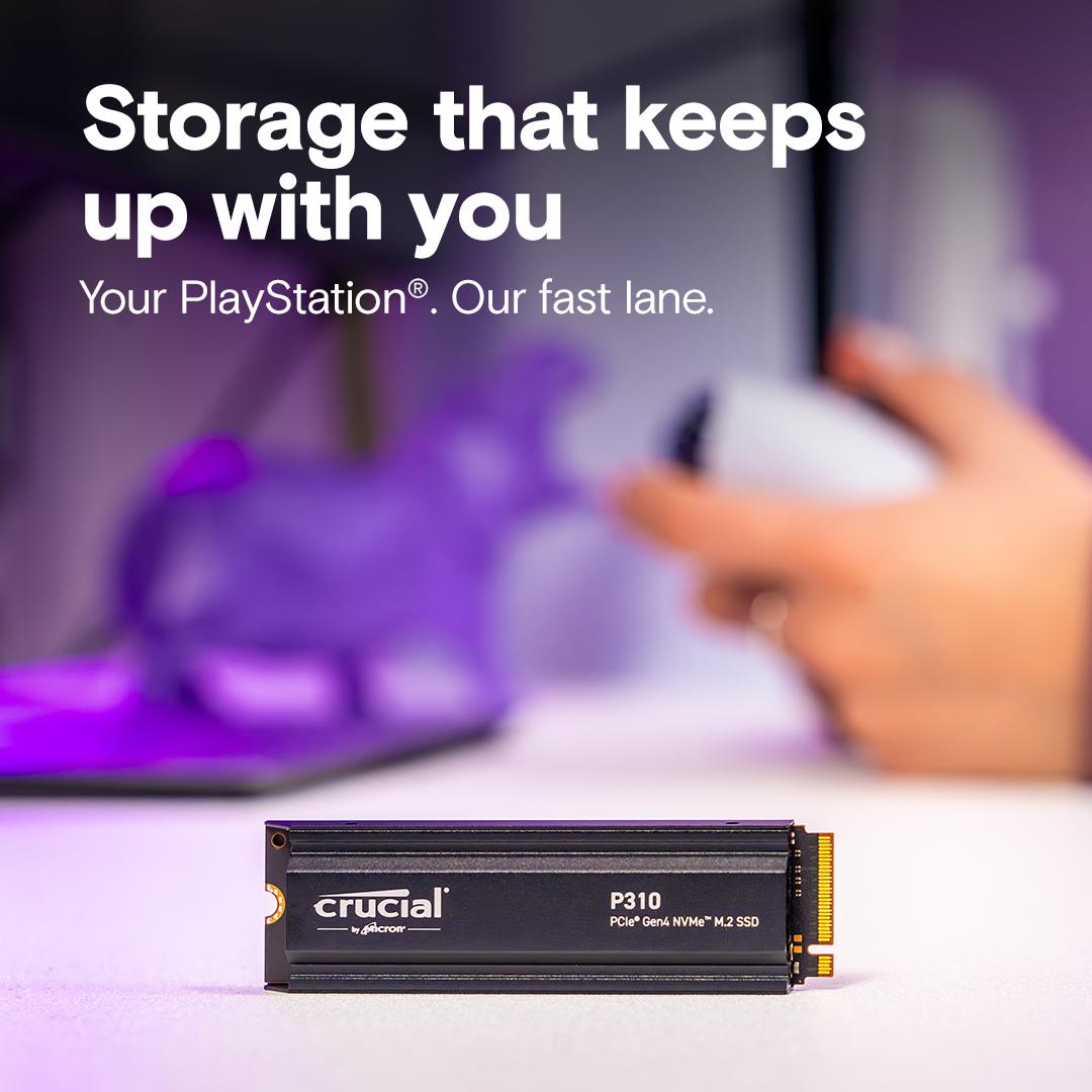 Crucial P310 1TB PCIe Gen4 NVMe 2280 M.2 SSD with heatsink, Read and Write speeds up to 7100 & 6000 MB/s, 5 Year Warranty thumbnail 5