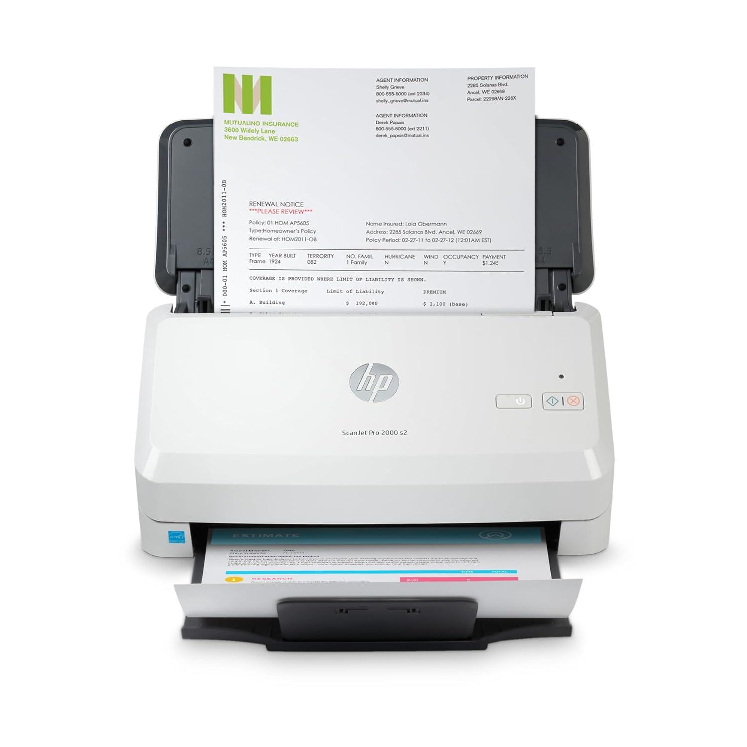HP Scanjet Pro 2000 s2 Sheet-Feed Scanner | Simplex 35 PPM | Duplex 70 PPM | Automatic Duplex | USB 3.0 | 1 Year warranty 