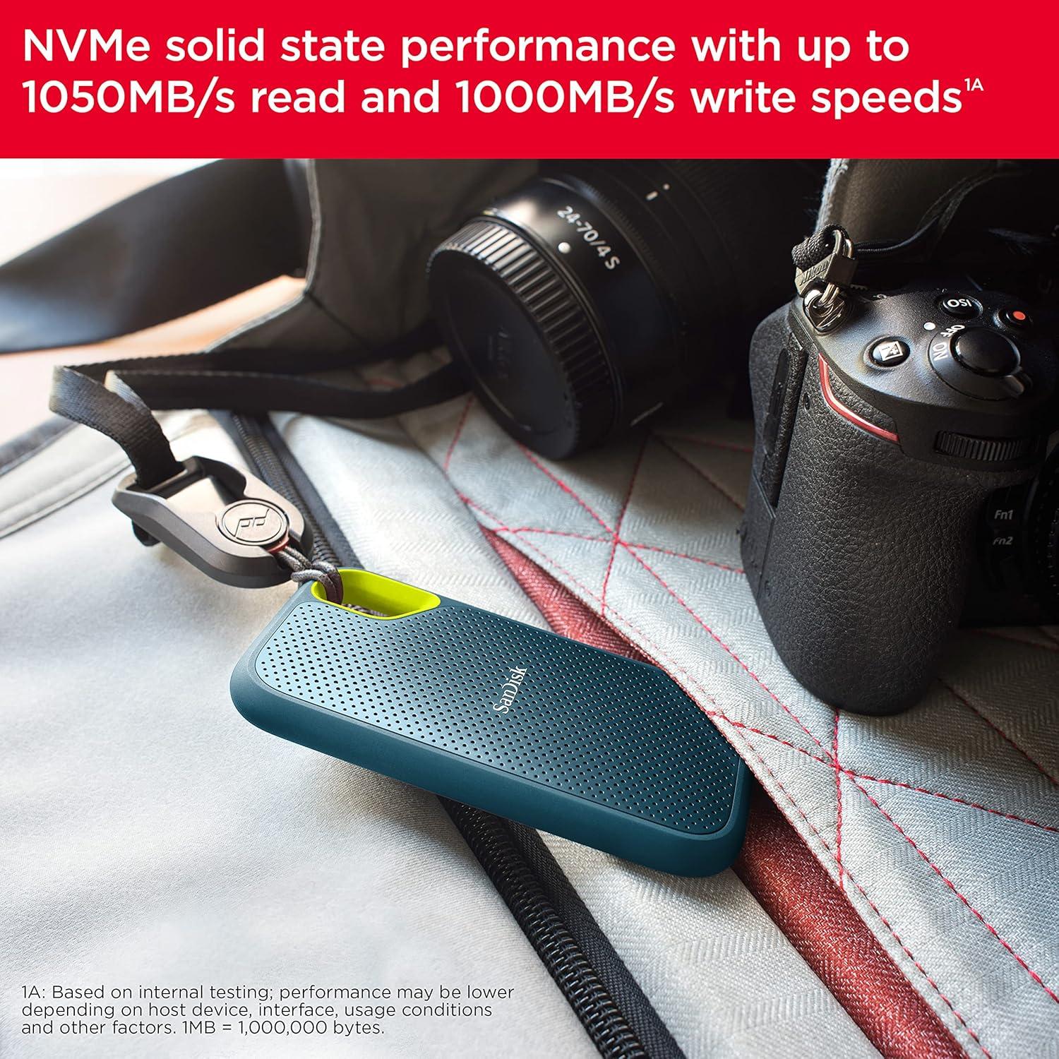 SanDisk Extreme Portable SSD 8TB (Monterey), Read & Write Speed up to 1050 & 1000 MB/s, Up to three meter drop protection and IP65 water and dust resistance, USB 3.2 Gen 2, 5 Year Warranty thumbnail 5