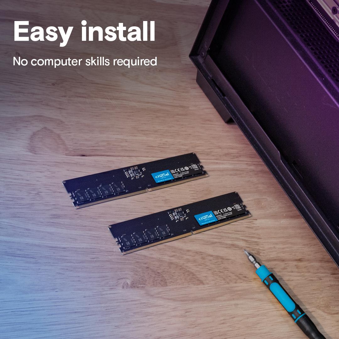 Crucial 8GB DDR5 RAM 5600MHz Desktop RAM / Memory, CT8G56C46U5, 10 Year Warranty thumbnail 5