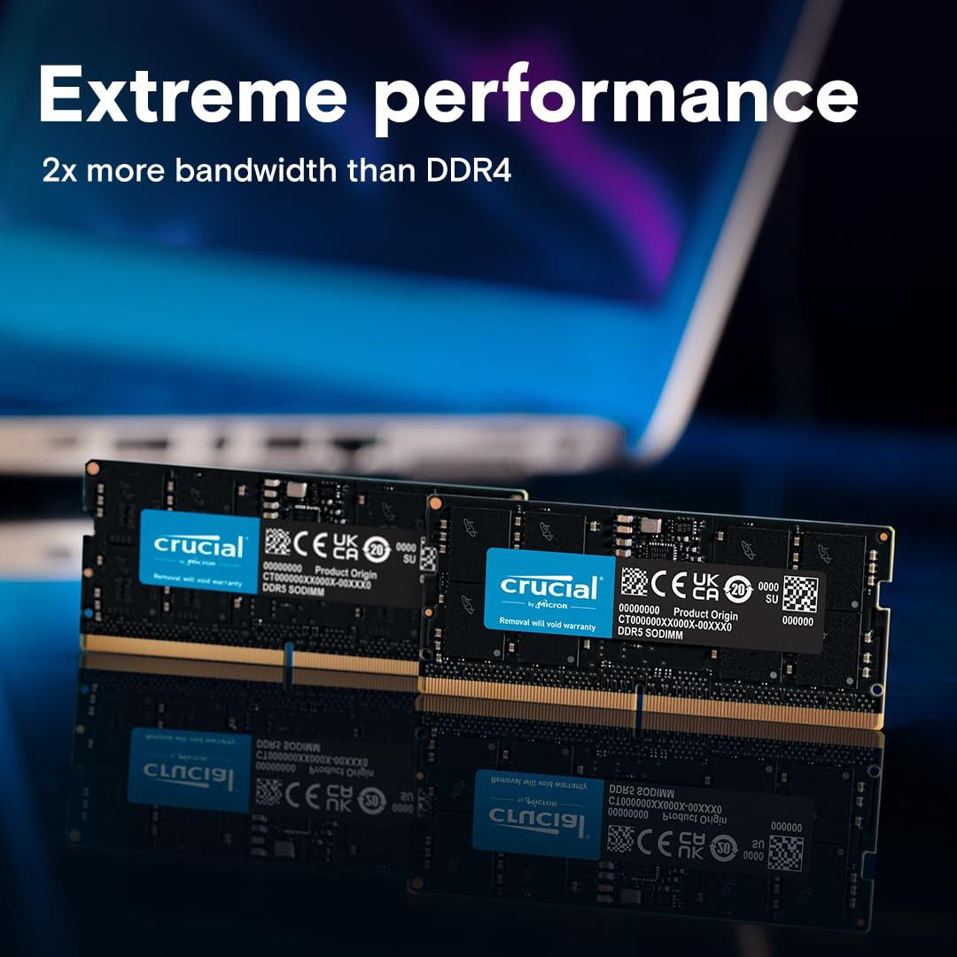 Crucial 64GB DDR5 RAM 5600MHz Laptop Memory, CT64G56C46S5, 10 Year Warranty thumbnail 2