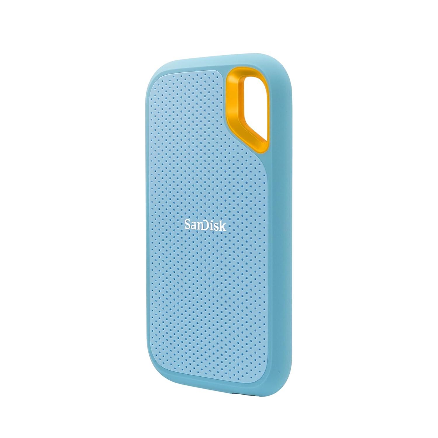 SanDisk Extreme Portable SSD 1TB (Sky Blue), Read & Write Speed up to 1050 & 1000 MB/s, Up to three meter drop protection and IP65 water and dust resistance, USB 3.2 Gen 2, 5 Year Warranty thumbnail 2