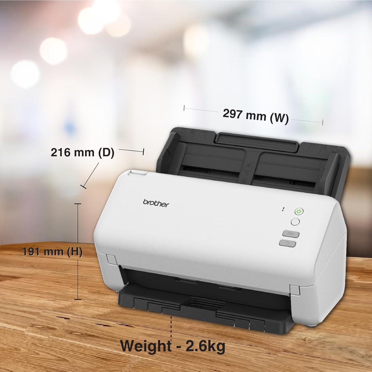 Brother ADS-3100 High-Speed Desktop Scanner | 40 PPM | 512 MB | USB | Colour Automatic Duplex | A4 Scanner | 1 Year Warranty thumbnail 4