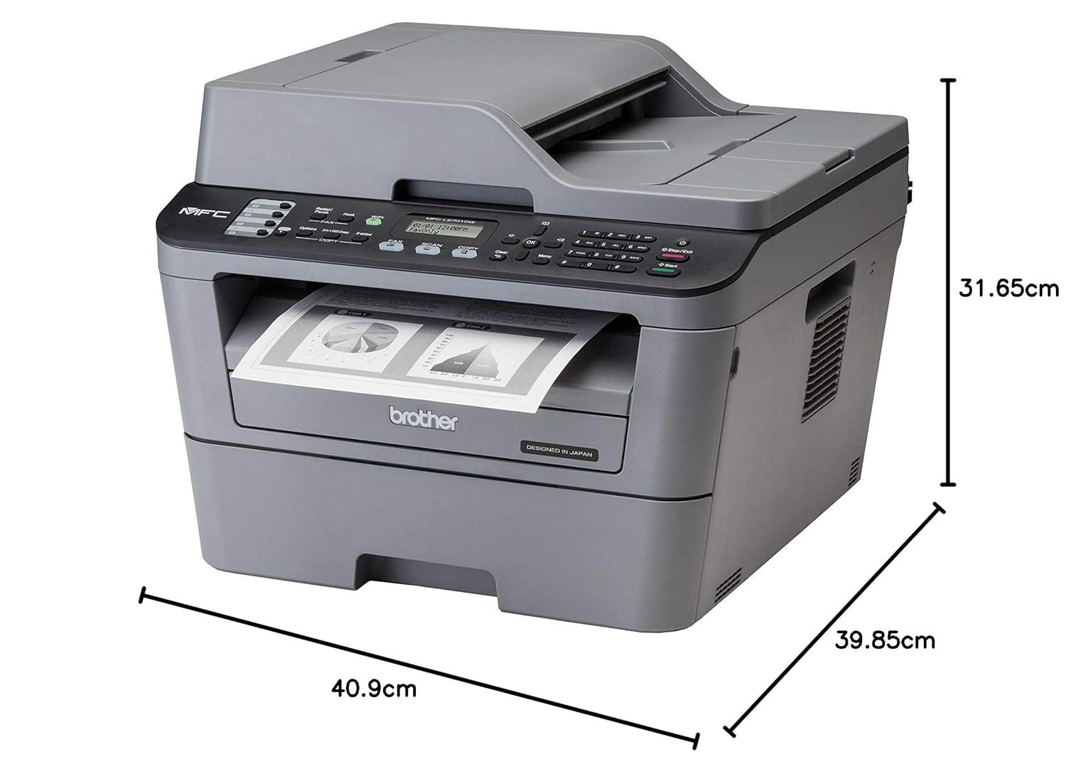 Brother MFC L2701DW A4 Laserjet All in One Printer | 30 PPM | 32 MB | USB 2.0 | Ethernet | Wireless of Wi-Fi | Print | Copy | ADF Scan | Fax |  Automatic Duplex | 2 in 1 ID Copy Button | 2-line LCD Display | 1 Year Warranty thumbnail 7