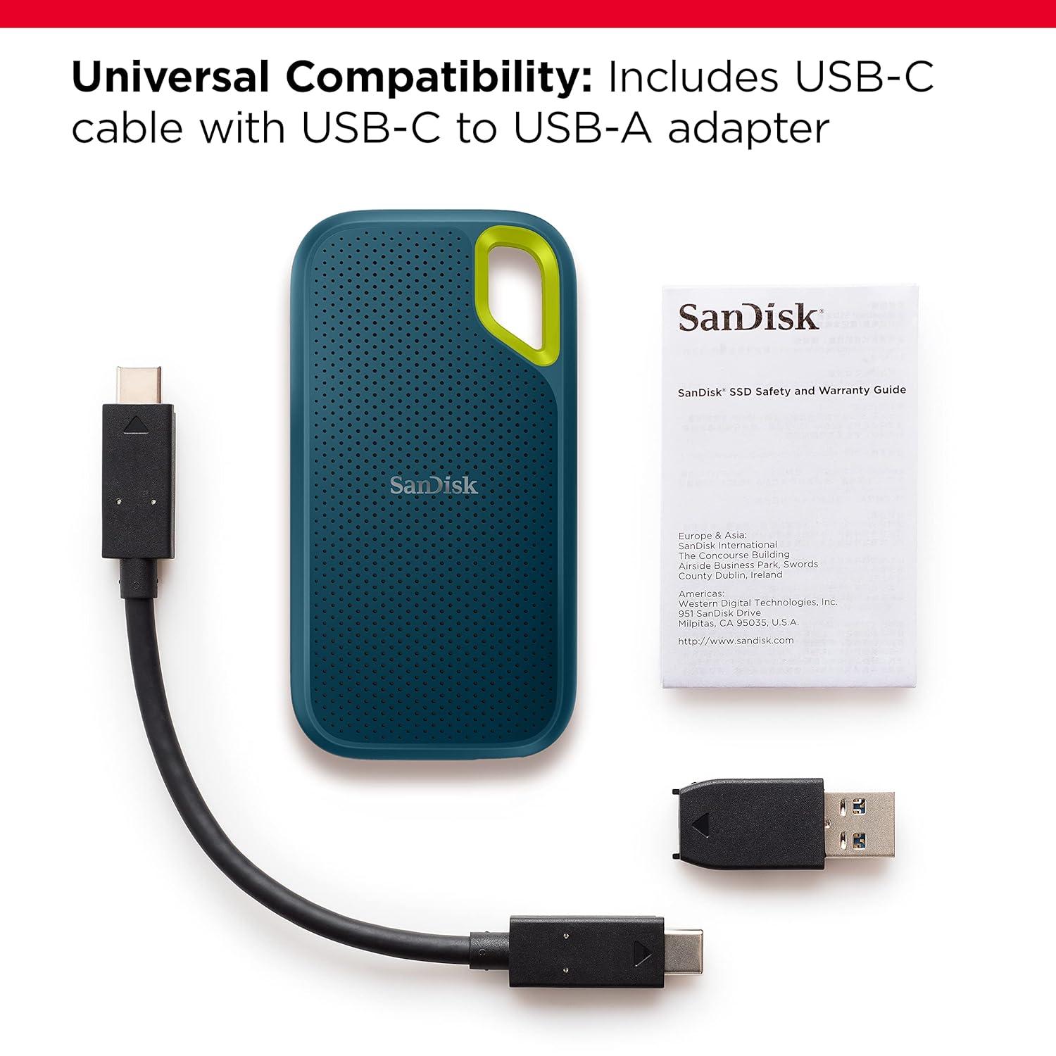 SanDisk Extreme Portable SSD 4TB (Monterey), Read & Write Speed up to 1050 & 1000 MB/s, Up to three meter drop protection and IP65 water and dust resistance, USB 3.2 Gen 2, 5 Year Warranty thumbnail 4