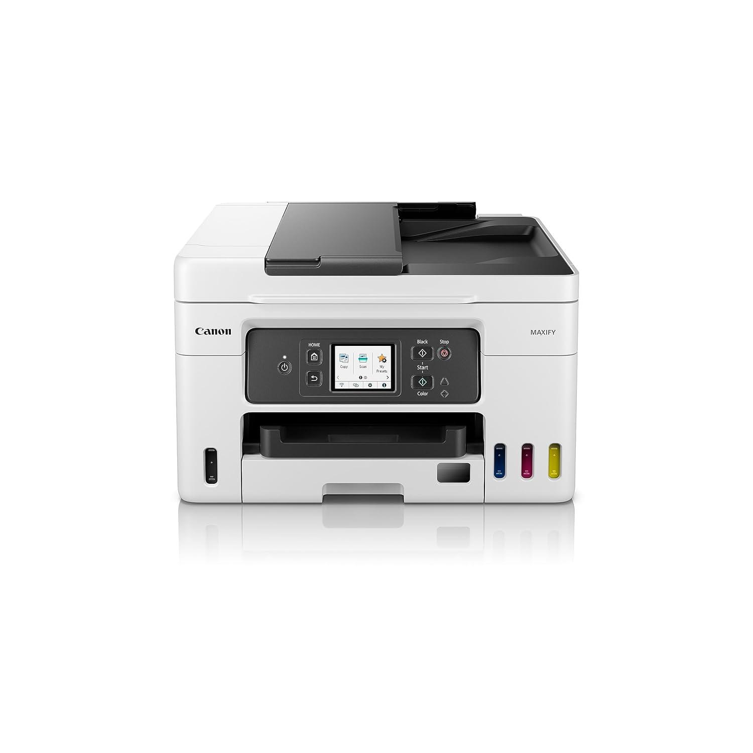 Image of Canon MAXIFY GX4070 A4 Ink Tank Colour Multifunction Printer | 18 IPM (Black), 13 IPM (Color) | USB 2.0, Ethernet, Wireless or Wi-Fi | Print, Scan, Copy, Fax & ADF | 1 Year Warranty