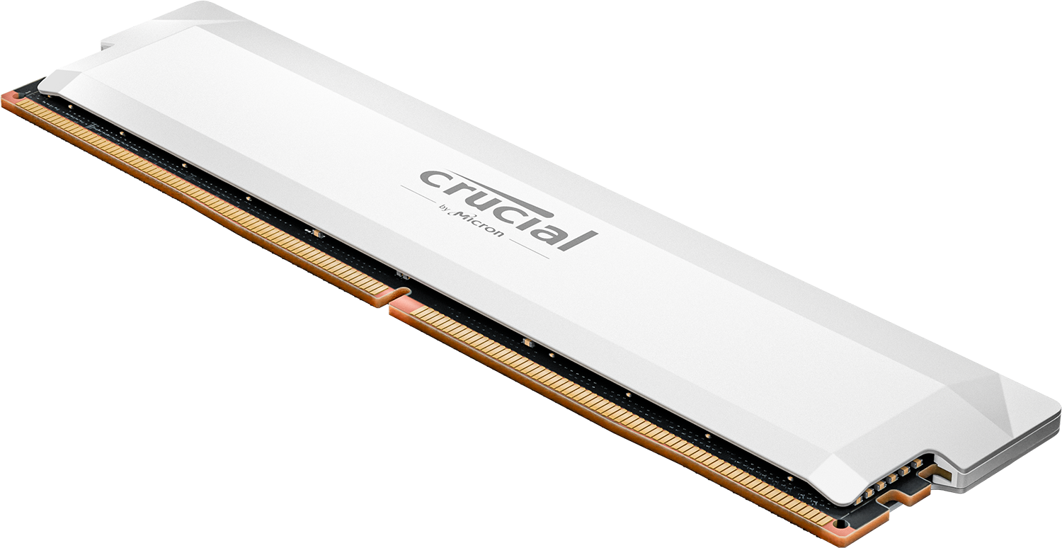 Crucial Pro 32GB DDR5 RAM 6400MHz OC Gaming White Desktop RAM / Memory, CP32G64C40U5W, 10 Year Warranty