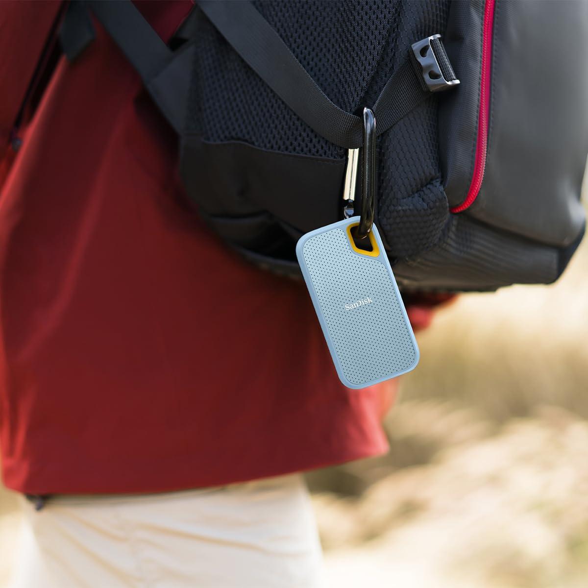 SanDisk Extreme Portable SSD 1TB (Sky Blue), Read & Write Speed up to 1050 & 1000 MB/s, Up to three meter drop protection and IP65 water and dust resistance, USB 3.2 Gen 2, 5 Year Warranty thumbnail 3