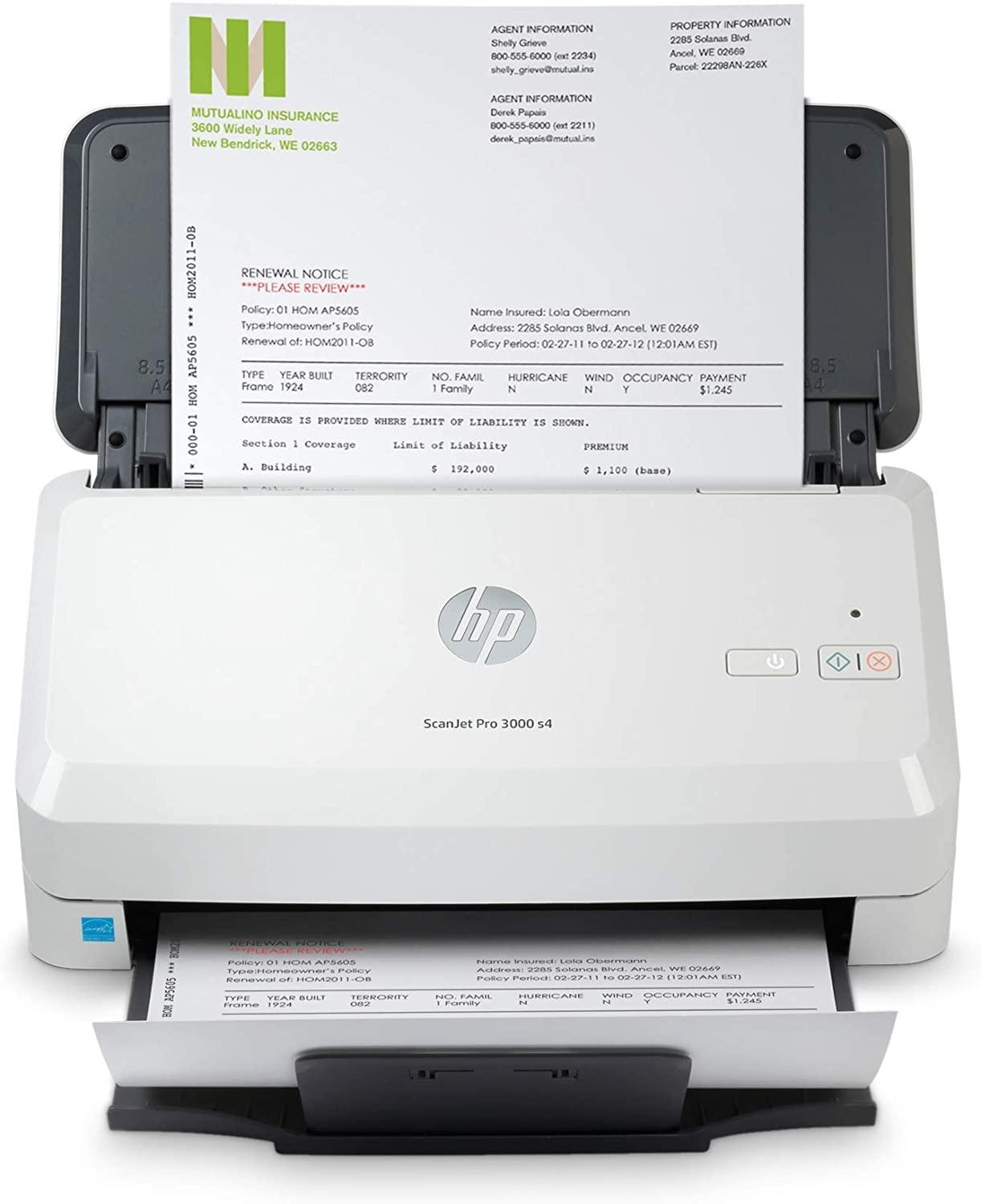 HP Scanjet Pro 3000 s4 Sheet-Feed A4 Scanner | Simplex 40 PPM | Duplex 80 PPM | 256 MB | Automatic Duplex | USB 3.0 | 1 Year warranty
