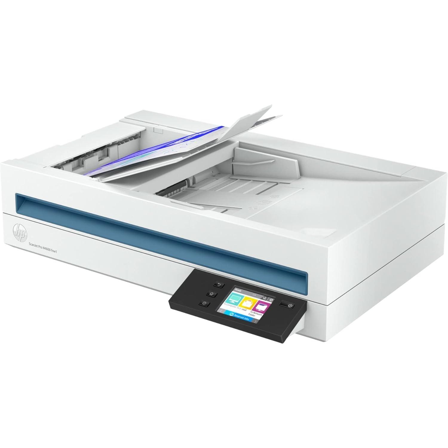 HP ScanJet Pro N4600 fnw1 | 40 PPM | Wireless or Wi-Fi | USB | Ethernet | ADF & Flatbed Scanning | Color Automatic Duplex | A4 Scanner | 1 Year Warranty thumbnail 5