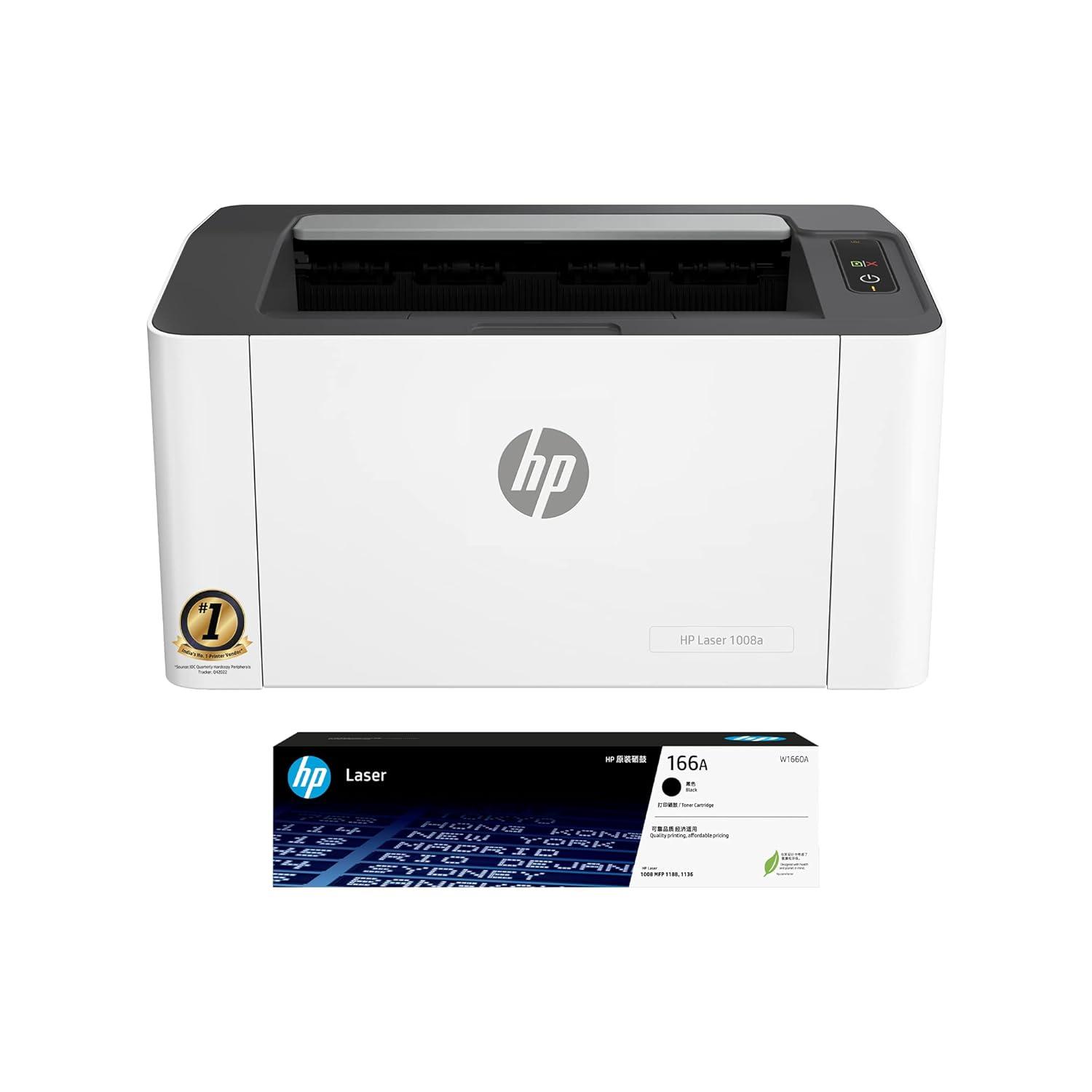 HP Laser 1008w | 20 PPM | 64 MB | USB 2.0, Wireless or Wi-FI | Singal Function A4 Printer | 1 Year Warranty 
