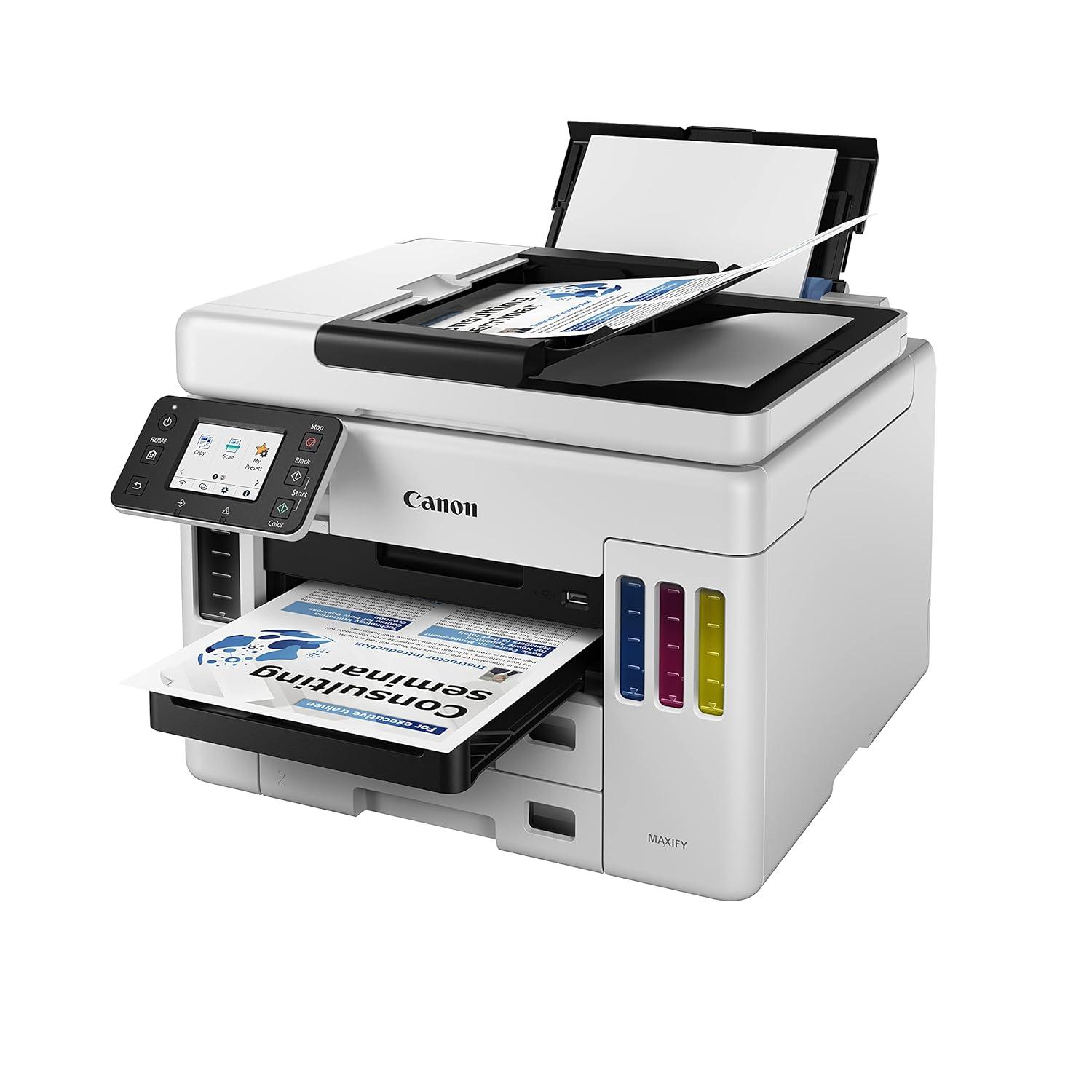 Canon MAXIFY MegaTank GX7070 A4 Ink Tank Colour Multifunction Printer | 24.0 IPM (Black) / 15.5 IPM (Colour) | USB 2.0, Ethernet | Wireless or Wi-Fi | Print, Scan, Copy, Fax | 2 years Standard Warranty thumbnail 4