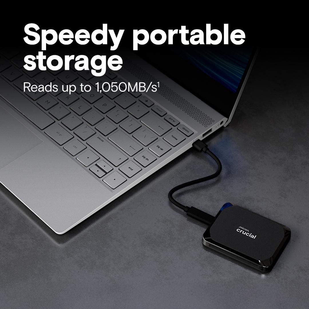 Crucial X9 4TB Portable SSD, Read speeds up to 1050 MBps, External Hard Disk, 3 Year Warranty thumbnail 2