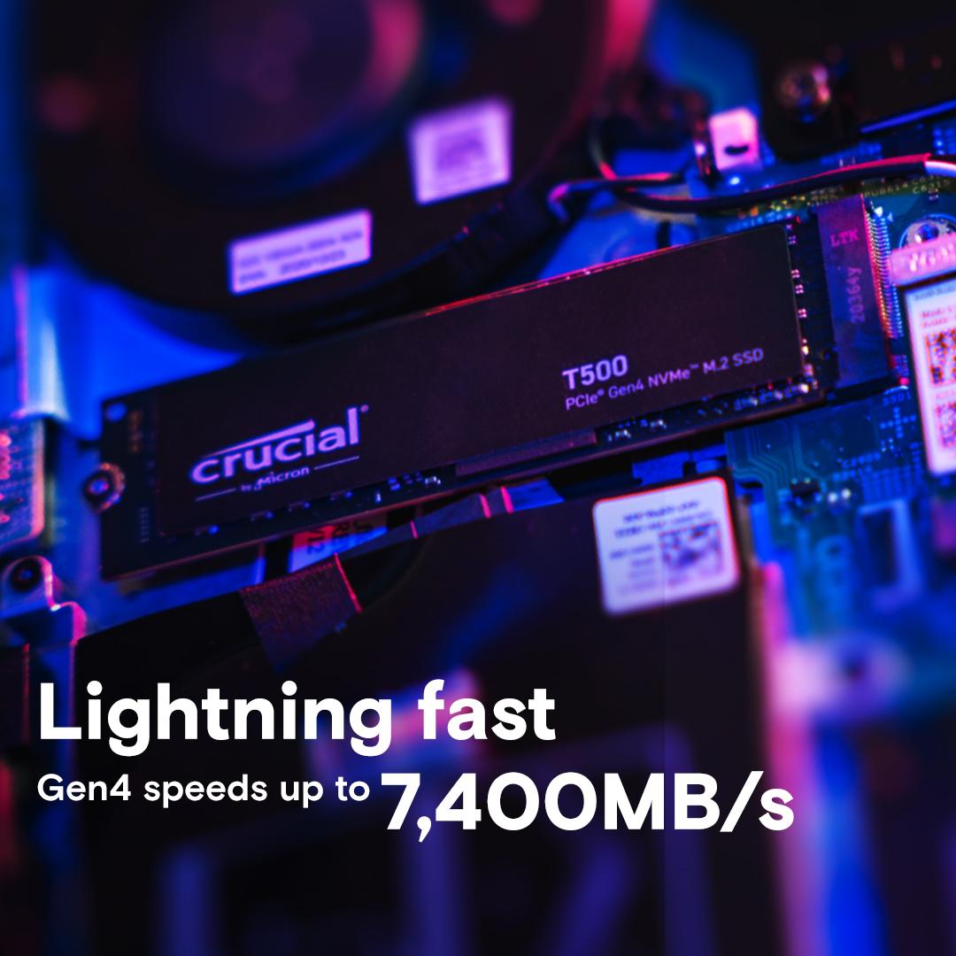 Crucial T705 2TB PCIe 5.0 NVMe M.2 SSD, Read and Write speeds up to 14500 & 12700MB/s, 5 Year Warranty thumbnail 2