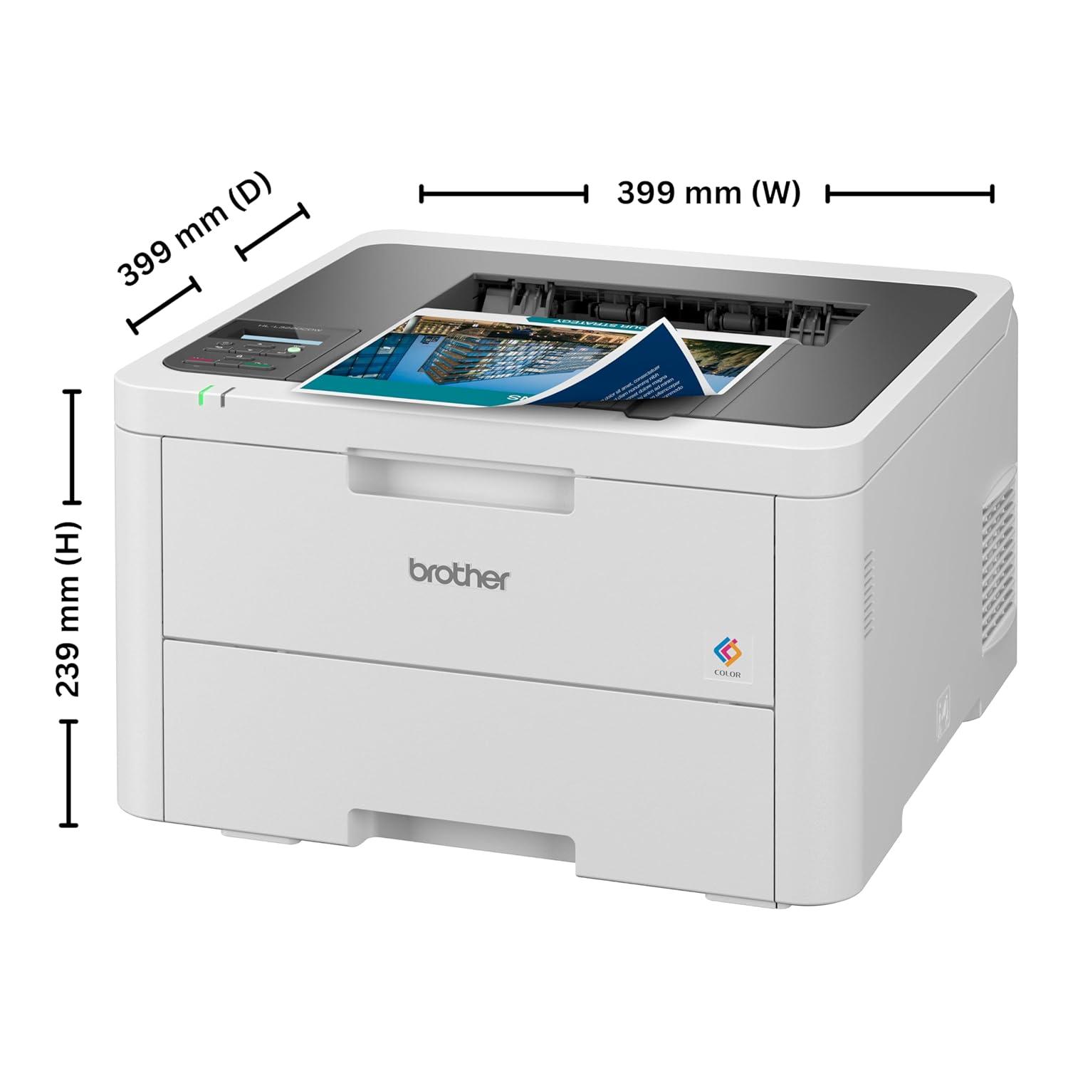 Brother HL-L3220CDW Colour | 19 PPM (Black and Colour | 256 MB | A4 Single Function Printer | 18 PPM (Colour/Black) | 256 MB | Automatic Duplex | Color Laser LED Printer | USB 2.0, Wireless or Wi-Fi | 1 Year Warranty