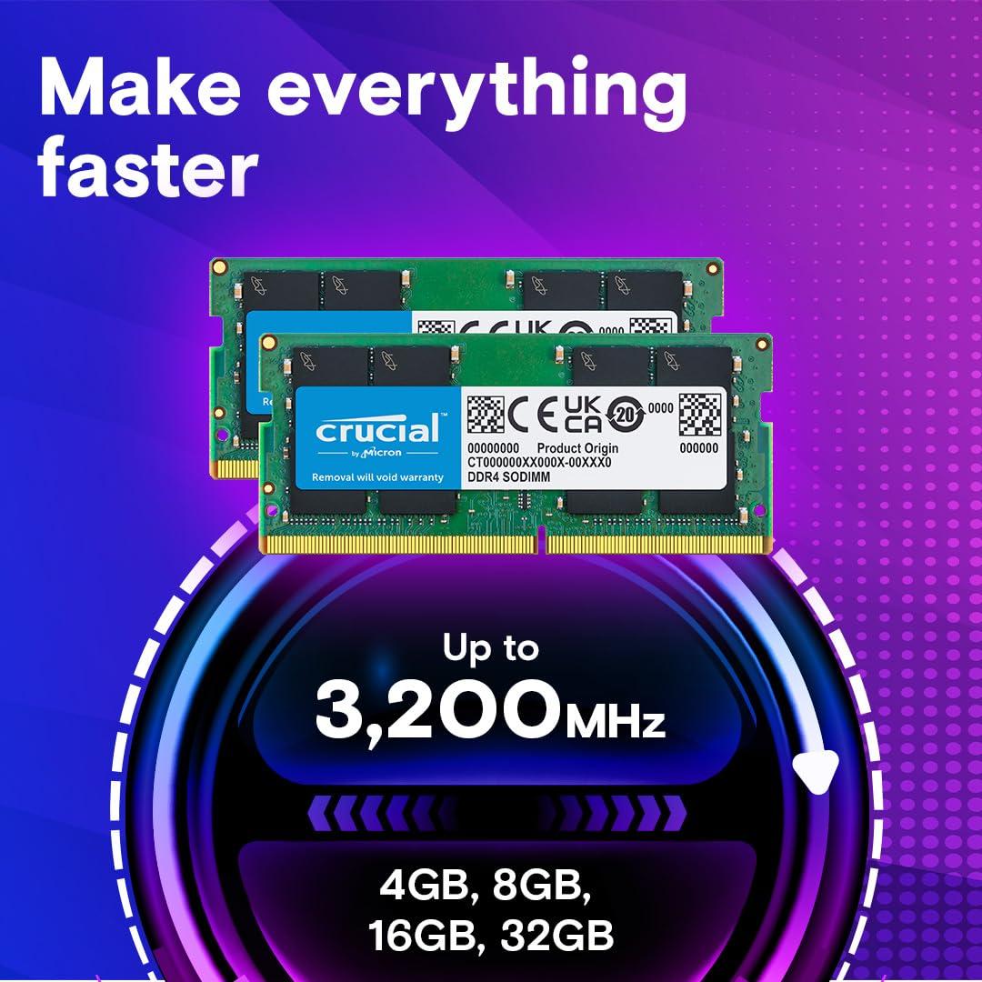 Crucial 16GB DDR4 3200 MHz Laptop RAM / Memory CT16G4SFRA32A, 10 Year Warranty thumbnail 3