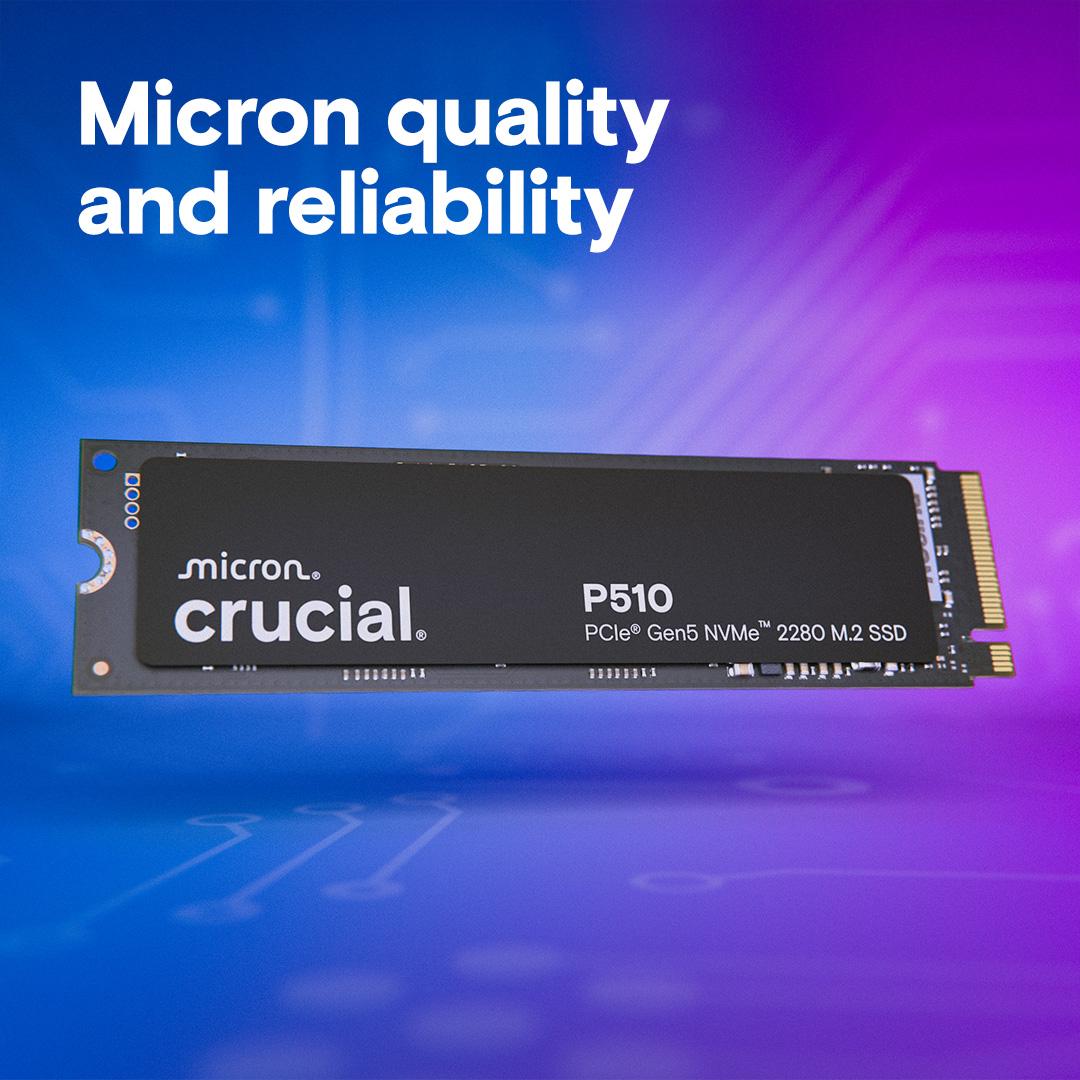 Crucial P510 1TB PCIe Gen5 NVMe M.2 SSD, Read and Write speeds up to 11000 & 9500MB/s, 5 Year Warranty thumbnail 5