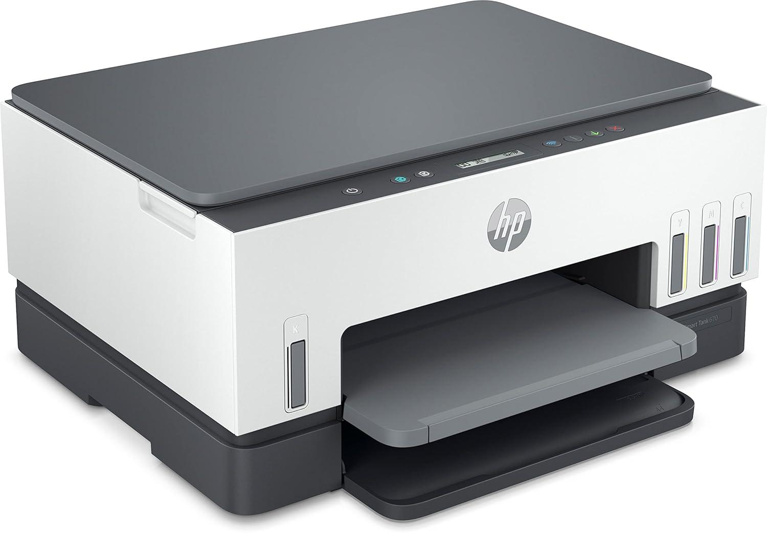 HP Smart Tank 670 A4 Ink Tank Colour Multifunction Printer | 22 PPM (Black) and 21 PPM (Color) | 128 MB | USB 2.0, Wireless or Wi-Fi | Automatic Duplex | Print, Copy, Scan | 1 Year Warranty thumbnail 3