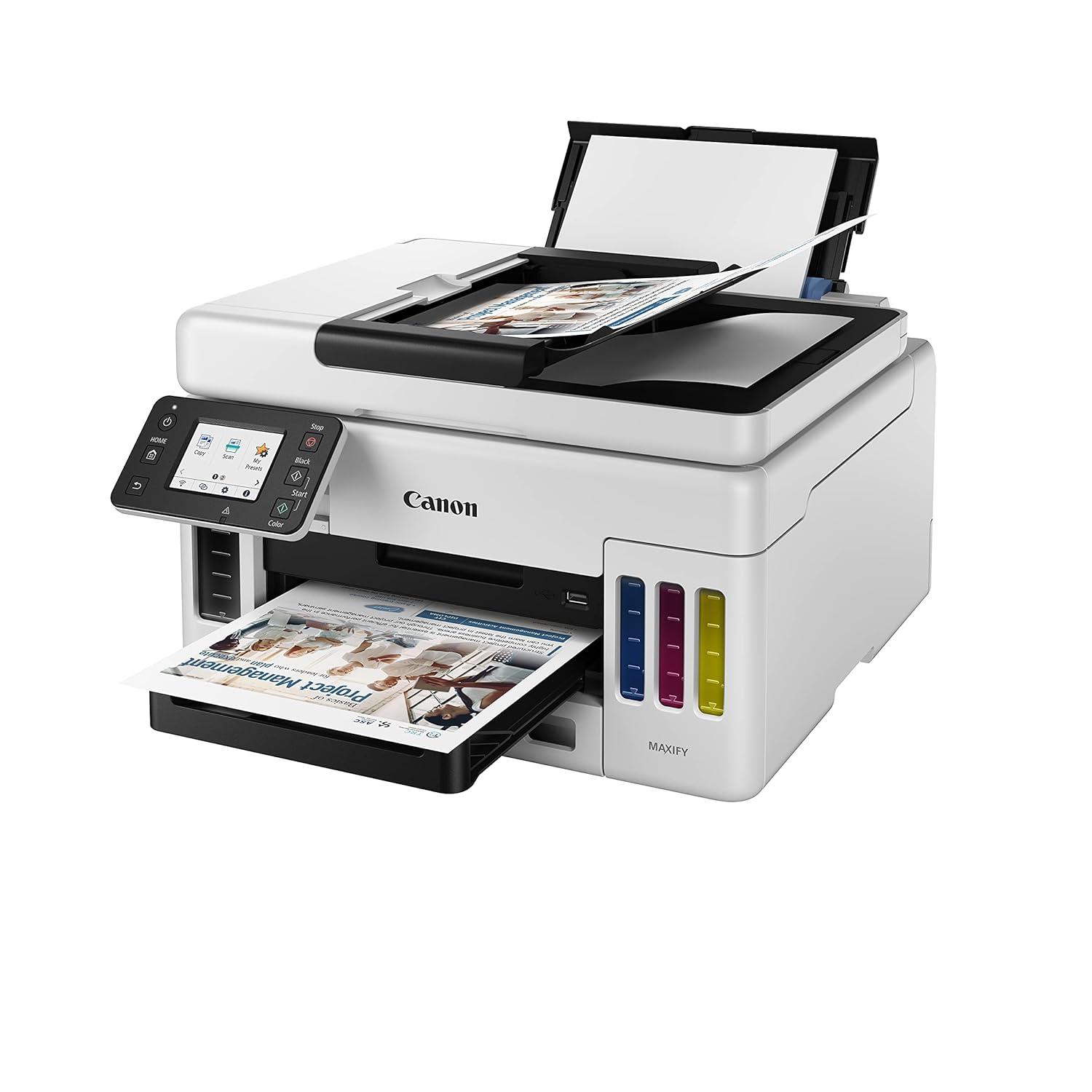 Canon MAXIFY MegaTank GX6070 A4 Ink Tank Colour Multifunction Printer | 24.0 ipm (Black/mono) and 15.5 ipm (Color) | USB 2.0 | Print | Scan | Copy | ADF | 1 Year Warranty thumbnail 4