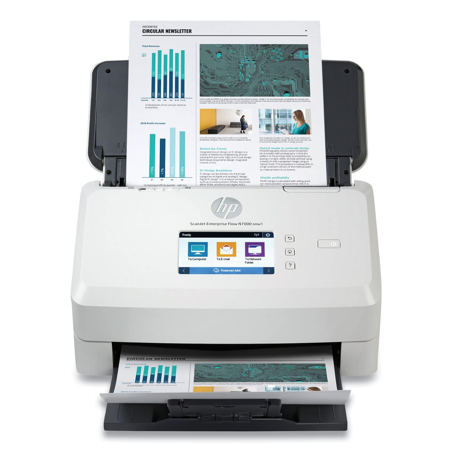 HP ScanJet Enterprise Flow N7000 snw1 | 75 PPM | 512 MB | USB 3.0, Ethernet, Wireless or WiFi | A4 ADF Scanner | 1 Year Warranty