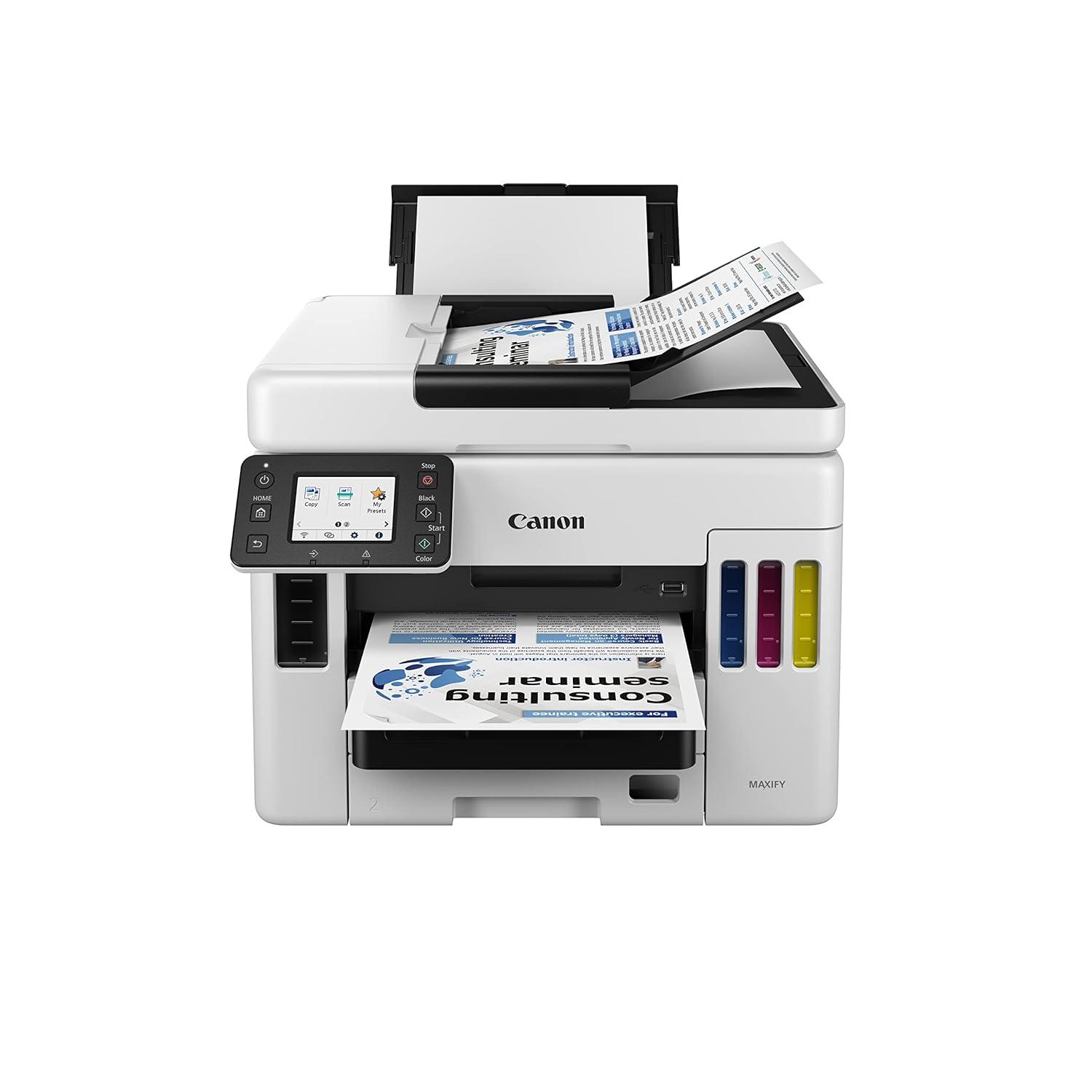 Canon MAXIFY MegaTank GX7070 A4 Ink Tank Colour Multifunction Printer | 24.0 IPM (Black) / 15.5 IPM (Colour) | USB 2.0, Ethernet | Wireless or Wi-Fi | Print, Scan, Copy, Fax | 2 years Standard Warranty thumbnail 2