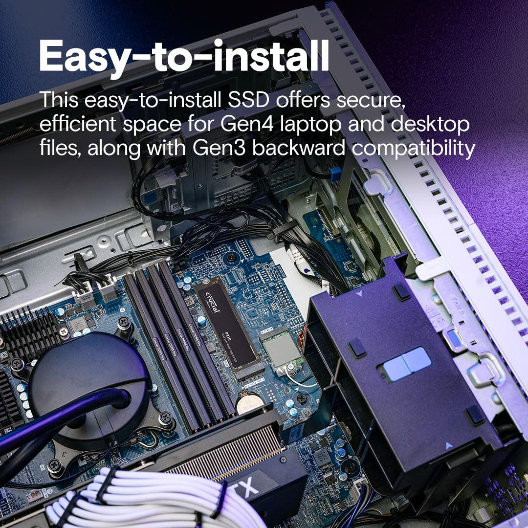 Crucial P310 2TB PCIe Gen4 NVMe 2280 M.2 SSD, Read and Write speeds up to 7100 & 6000 MB/s, 5 Year Warranty thumbnail 4