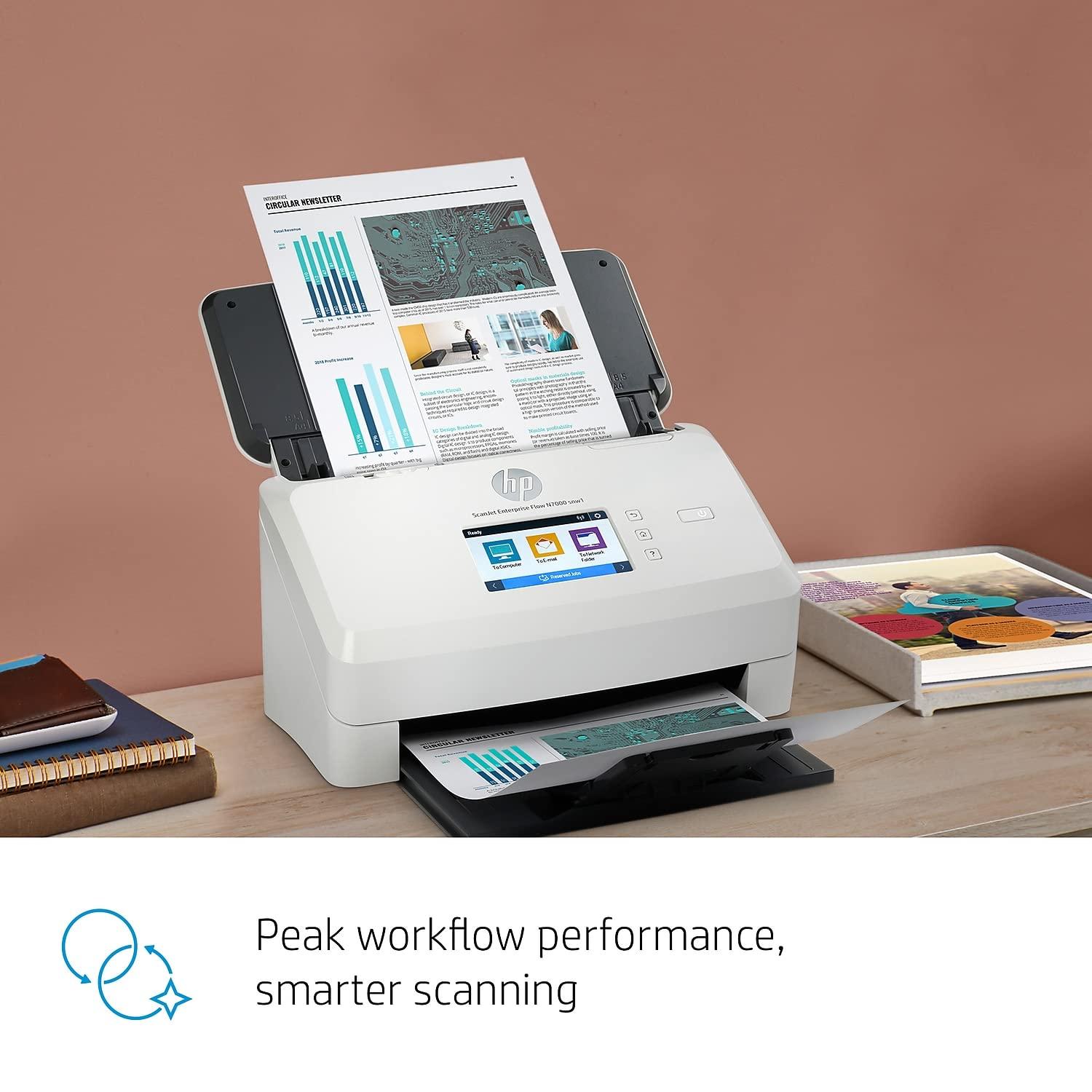 HP ScanJet Enterprise Flow N7000 snw1 | 75 PPM | 512 MB | USB 3.0, Ethernet, Wireless or WiFi | A4 ADF Scanner | 1 Year Warranty thumbnail 5