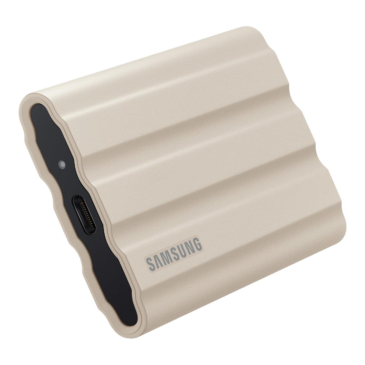 Samsung T7 Shield Portable SSD 1TB USB 3.2 Gen2 External SSD, Beige, Up to 1,050MB/s, Rugged, IP65 Water & Dust Resistant, for Photographers, Content Creators and Gaming, Mac Compatible, MU-PE1T0K, 3 Year Warranty thumbnail 2