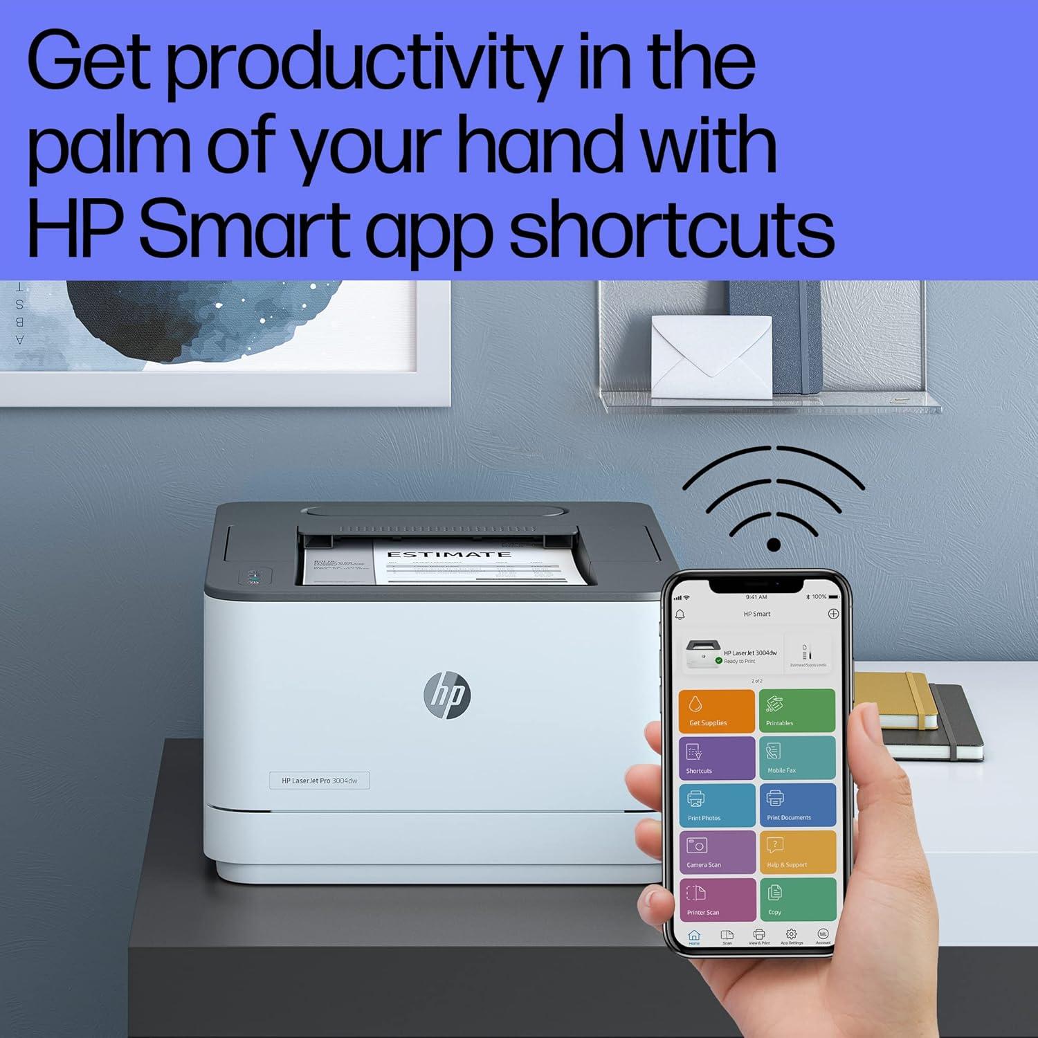 HP LaserJet Pro 3004dw | 33 PPM | 256 MB | USB 2.0, Ethernet, Wireless or Wi-Fi or Wireless | Automatic Duplex | Single Function A4 Printer | 1 Year Warranty thumbnail 3